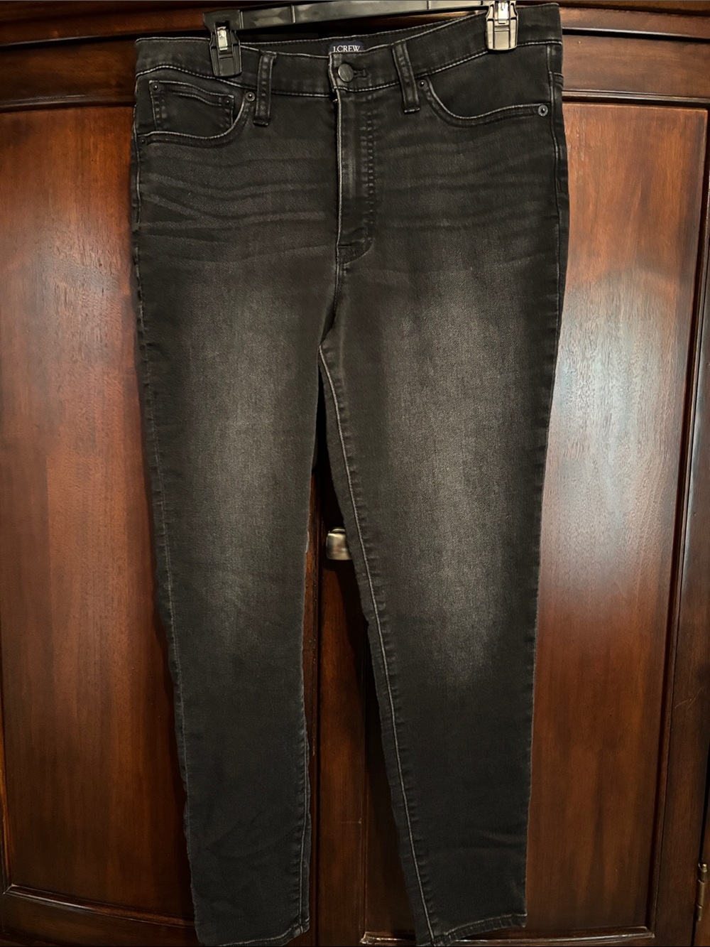 J.Crew Factory 9" High-Rise Cozy Skinny Jeggings in Worn Black